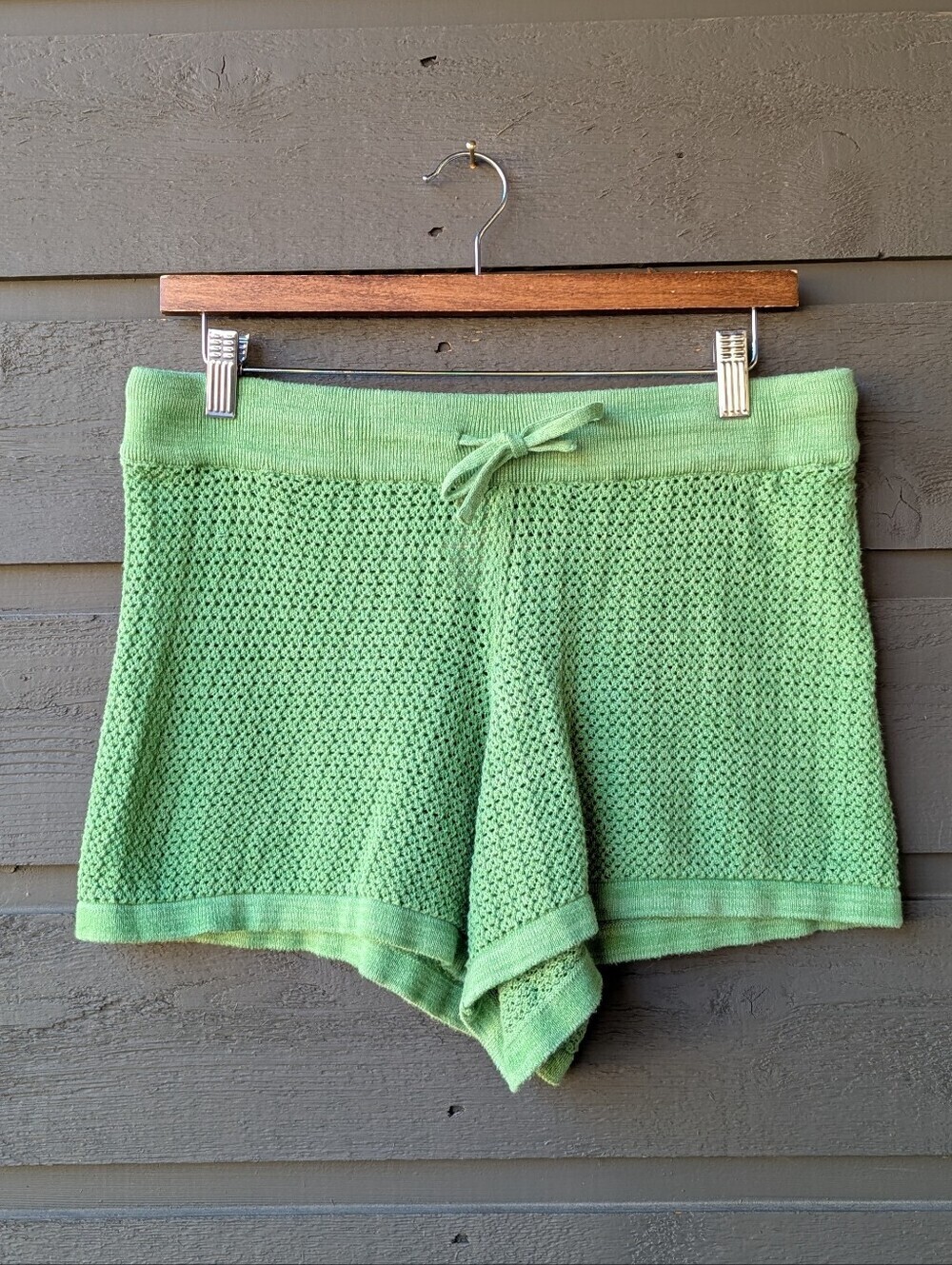 Pact Organics Beachside Linen Crochet Short Green Size Small